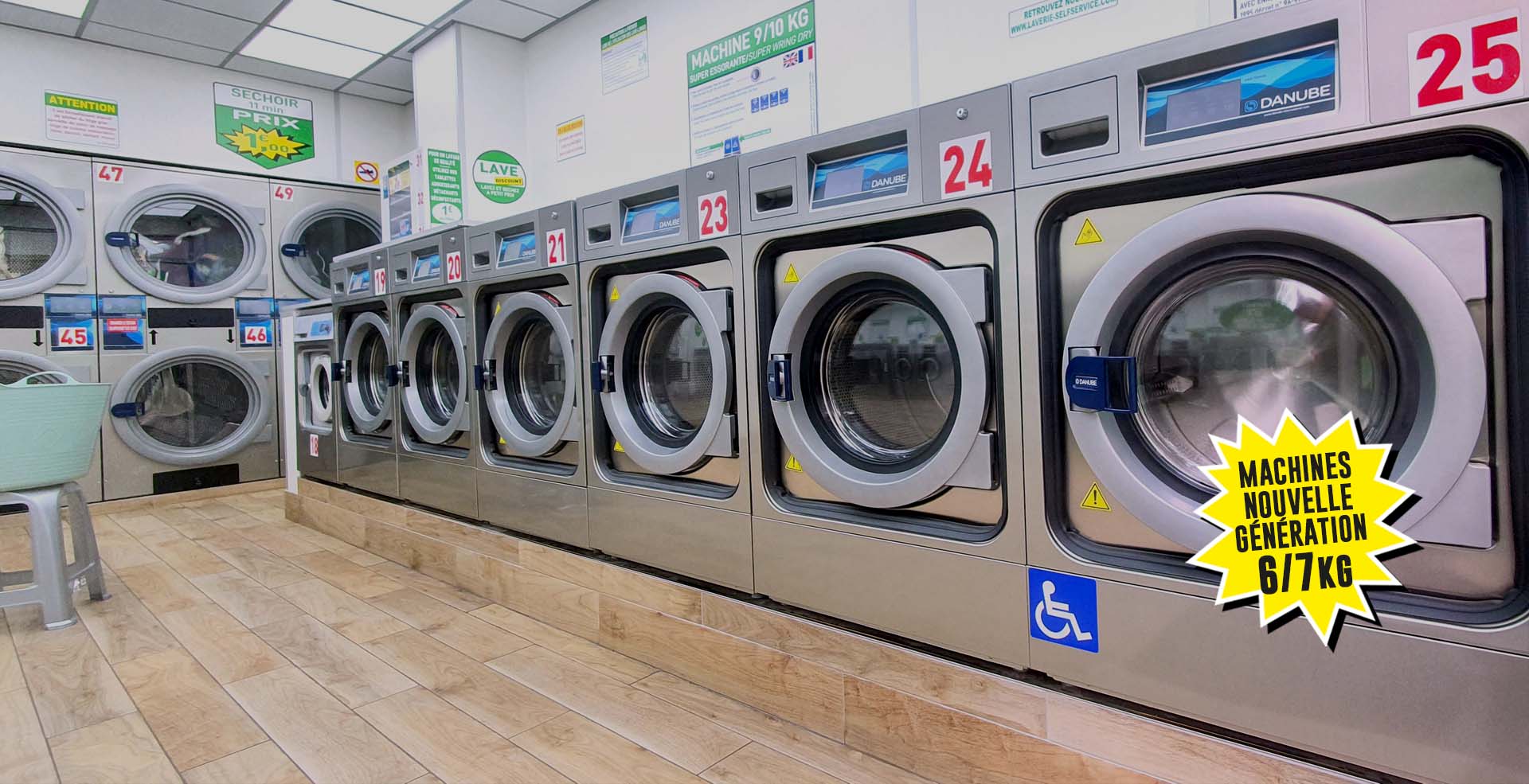 Laverie Automatique rue Pouchet 75017 Paris, ouvert 7 jours sur 7 de 7h00 à 22h30 et jours fériés